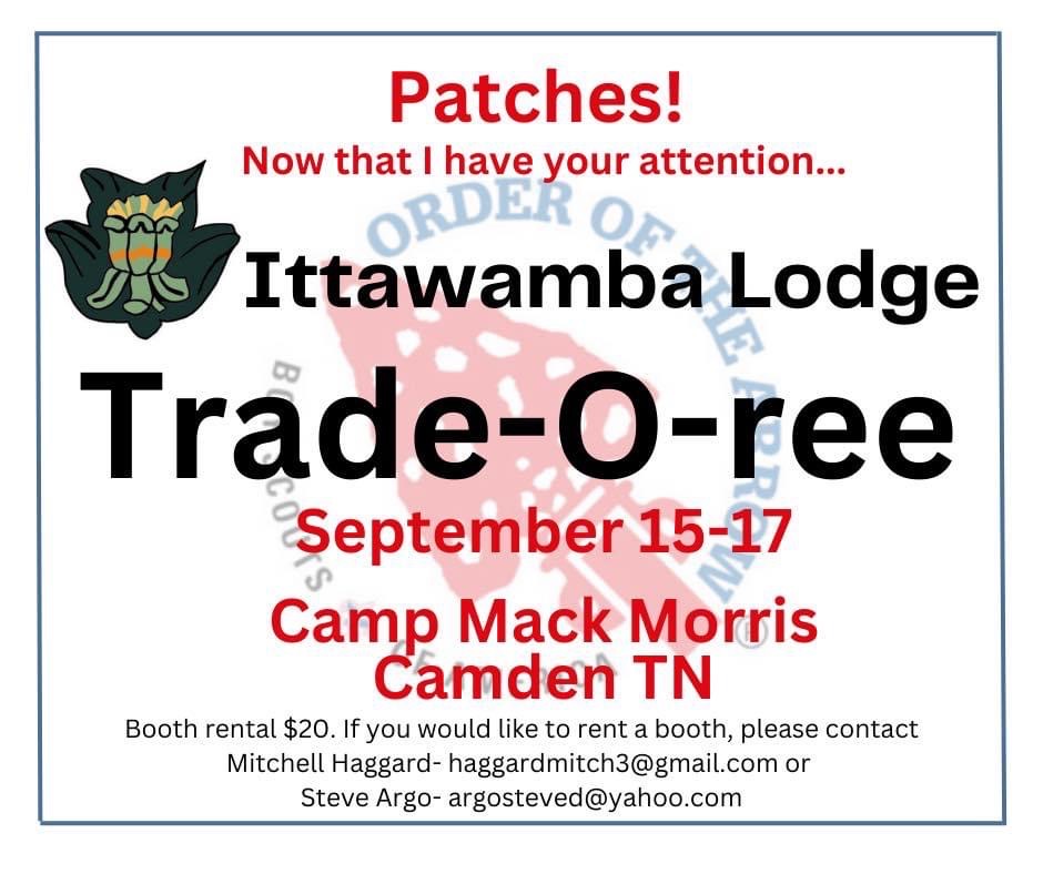 2023 Ittawamba Lodge TradeORee State Tennessee Boy Scout TradeO